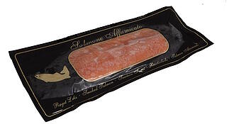 Räucherlachs-​Seiten geschnitten 