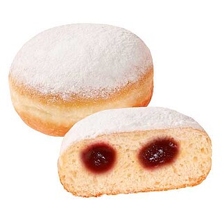 SG-​Berliner mit Himbeer- Johannisbeer- füllung, …