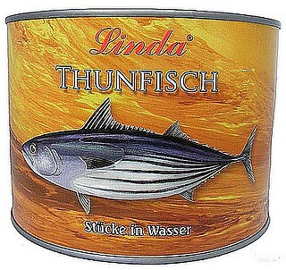 Thunfisch Stücke in Wasser 