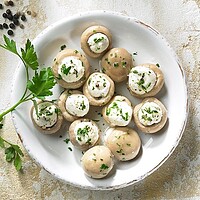 Gefüllte Frischkäsechampignons 