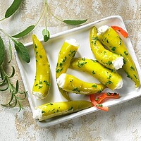 Grüne würzige scharfe Peperoni 